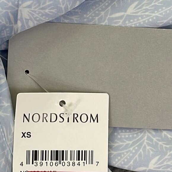 NWT Nordstrom Light Blue Floral Short Kimono Robe Sz XS missing belt - Picture 7 of 11